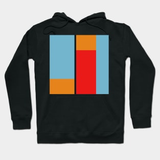 red blue and orange geometrical abstract art pattern Hoodie
